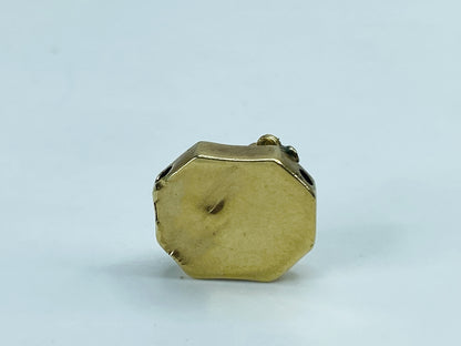 Antique 14K Gold Floral Opal Seed Bead Sliding rectangular Charm JR1231