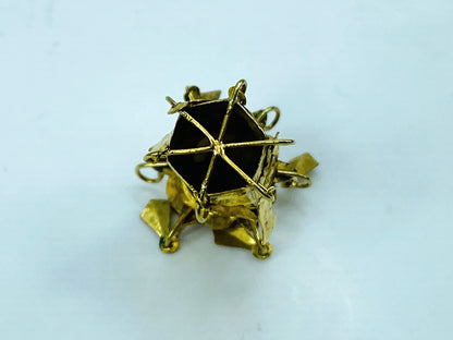 Antique Hand Fabricated 14K Gold Lantern Charm with Dangling Elements JR1232
