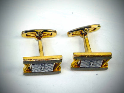 Vintage Yves Saint Laurent Gold Tone Bar Cufflinks Textured SS328