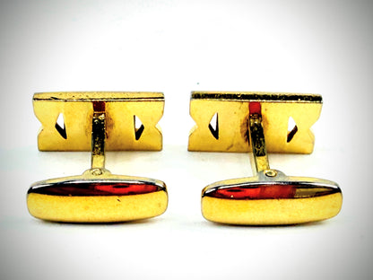 Vintage Yves Saint Laurent Gold Tone Bar Cufflinks Textured SS328