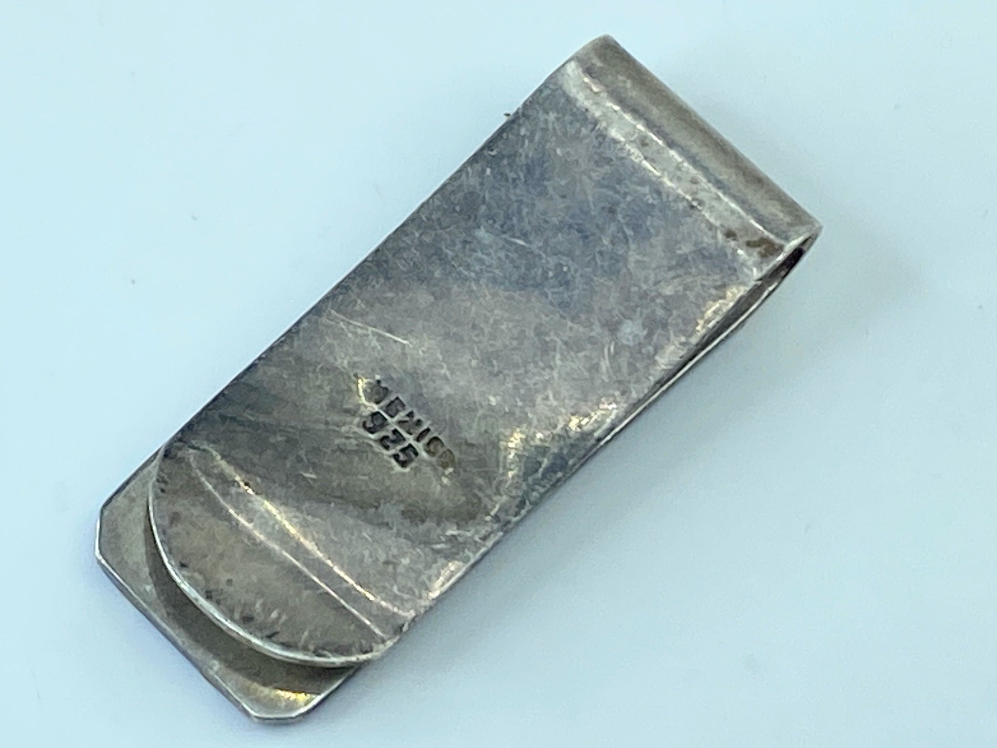 Sterling Silver Blue Lapis Stripe Money Clip 22.5g 2 1/8" SS43