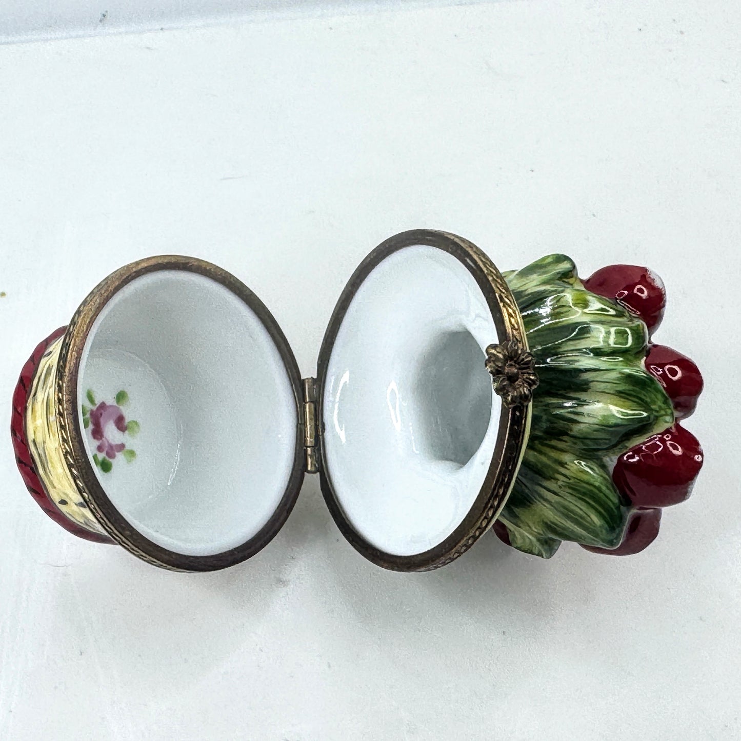 Limoges France Peint Main Tulip Basket Trinket Box Jacques Ltd Ed 125/500 A1029