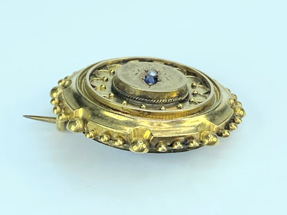 19th Century Gem set brooch with insect and cannetile motift in 15K gold JR9932