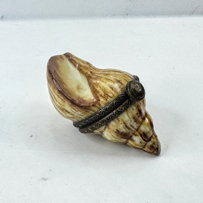Limoges France Hand Painted Seashell Porcelain Trinket Box Mint A1032