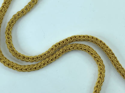 20K yellow Gold 6mm milgrain Braided Necklace heavy necklace 32" 133.1g JR703