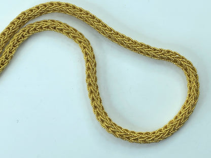 20K yellow Gold 6mm milgrain Braided Necklace heavy necklace 32" 133.1g JR703