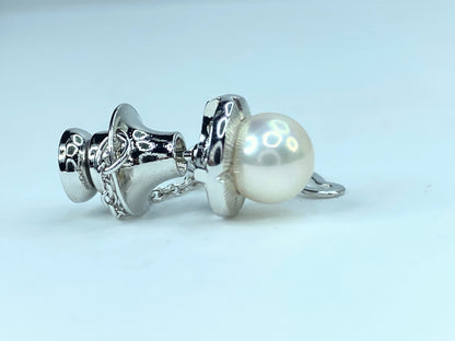 Mikimoto Sterling Silver 7.0mm Akoya Pearl tie tag JR9144