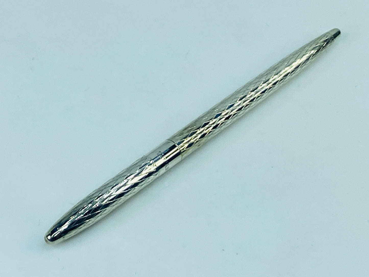 Tiffany & Co Sterling Silver Ballpoint Pen Diamond Cut 4.5" with Pouch SS182