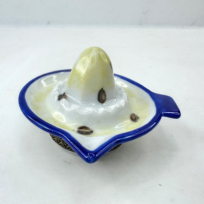 Vintage Limoges Peint Main Hand Painted Lemon Juicer Trinket Box A1040