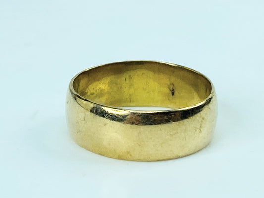 Vintage 14K Yellow Gold 7.1mm Wide Band Ring Size 8 Solid 4.7g JR1180