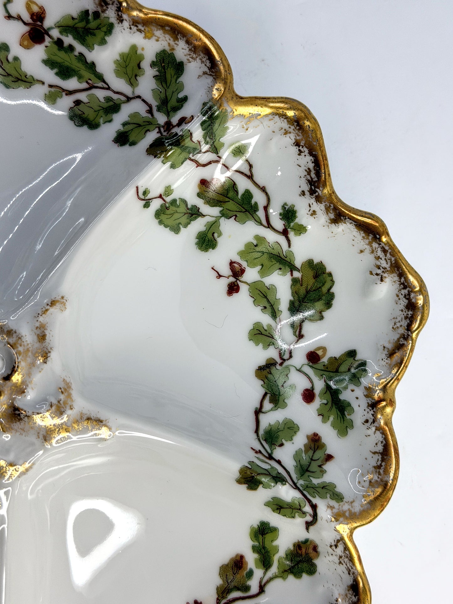 Antique Limoges T&V France Oyster Plate Hand Painted Gilt A898