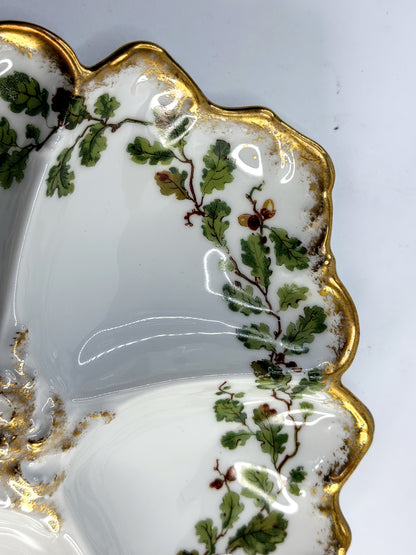 Antique Limoges T&V France Oyster Plate Hand Painted Gilt A898