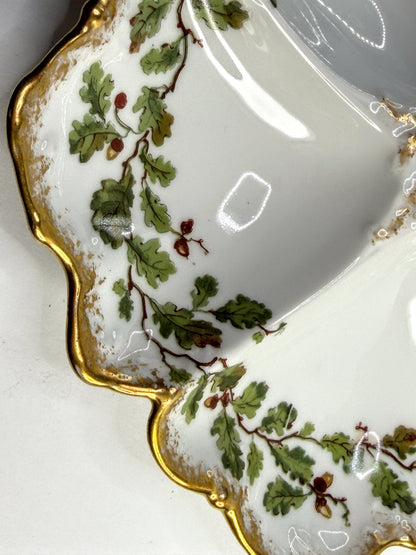 Antique Limoges T&V France Oyster Plate Hand Painted Gilt A898