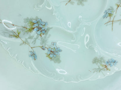 Porcelain Blue Flowers Oyster Plate Limoges, circa 1900 A441