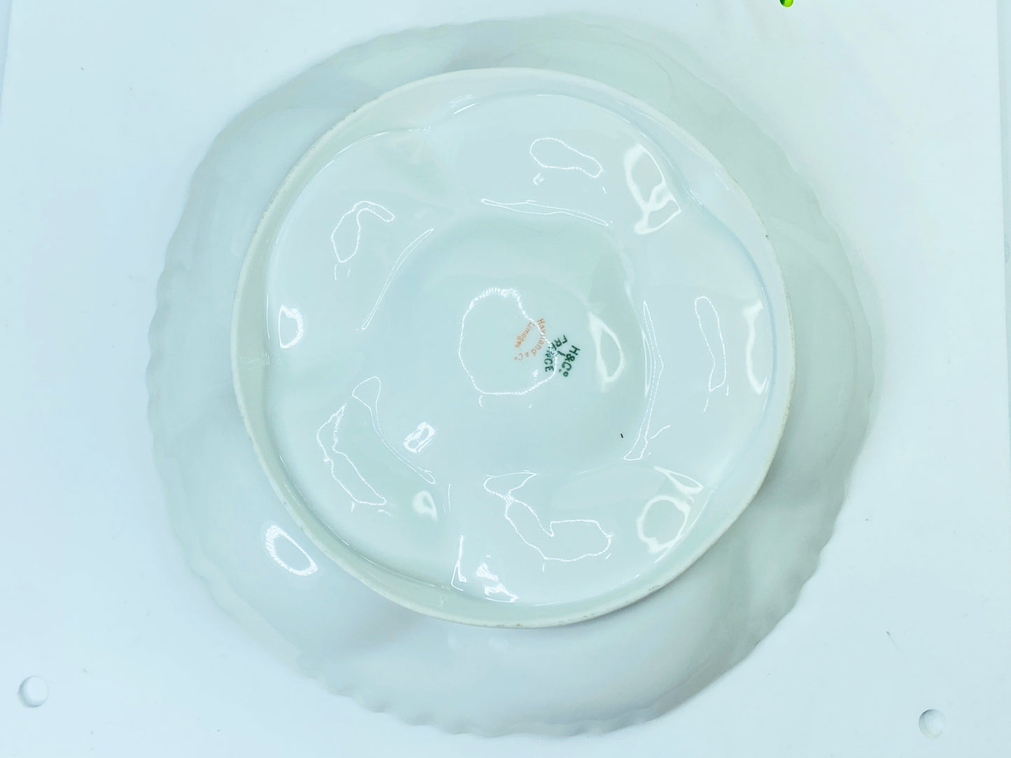 Porcelain Blue Flowers Oyster Plate Limoges, circa 1900 A441