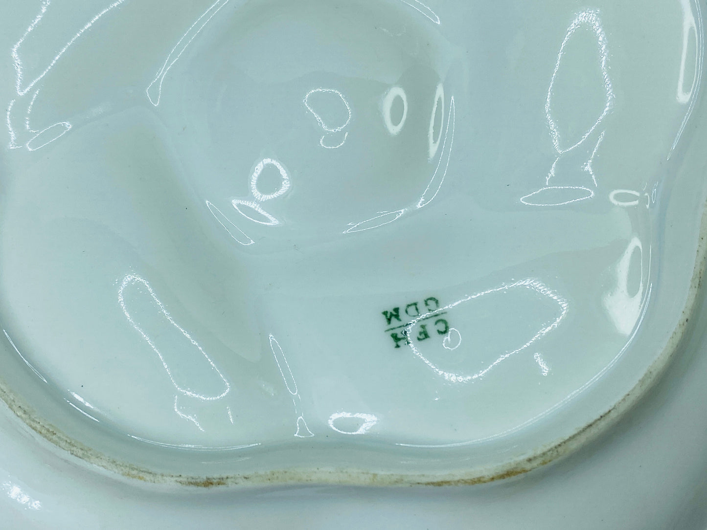 1890 Charles Field Haviland GDM 6 well gold tassel trim oyster plate A442