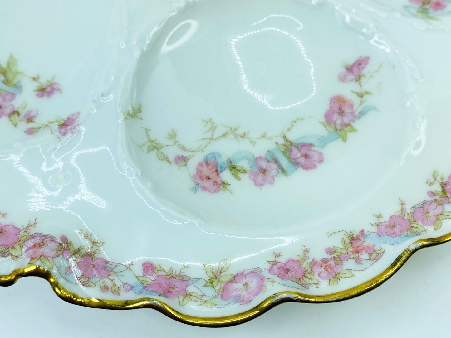 Haviland & Co. Limoges France Oyster Plate Ranson Shape shell pink A443