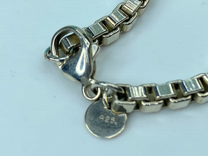 Tiffany & Co. Sterling Silver Venetian Box Chain Link Bracelet - Pouch JR704