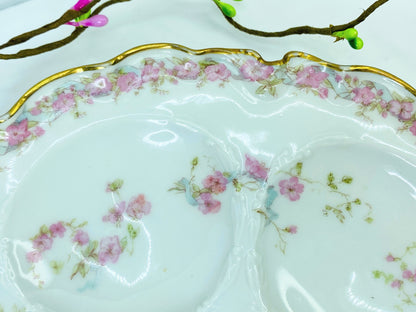 Haviland & Co. Limoges France Oyster Plate Ranson Shape shell pink A443