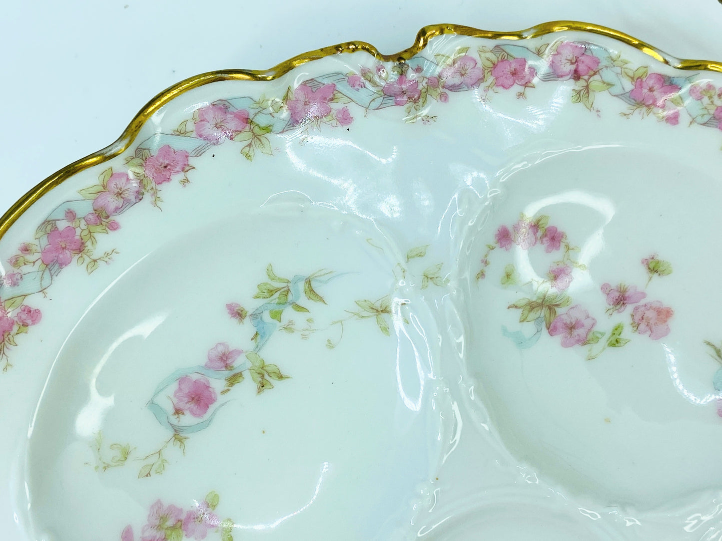 Haviland & Co. Limoges France Oyster Plate Ranson Shape shell pink A443