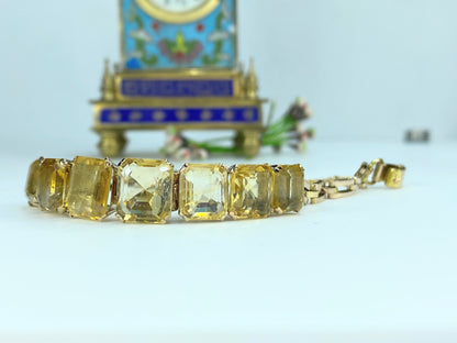 Vintage Citrine 14K gold bracelet 12.8g 6.0" JR9947