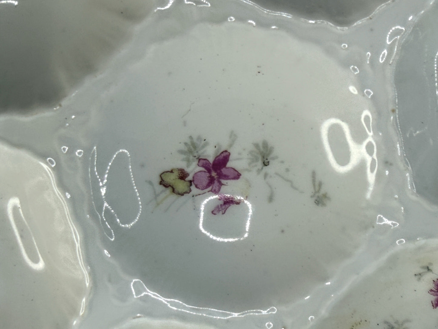 Antique Haviland Limoges Oyster Plate Pink Floral Gold Rim A901