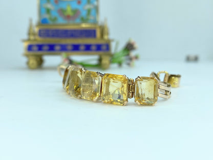 Vintage Citrine 14K gold bracelet 12.8g 6.0" JR9947