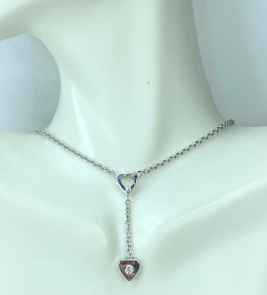 Cartier Mon Amour Diamond 18k Hearts Lariat Necklace JR9365