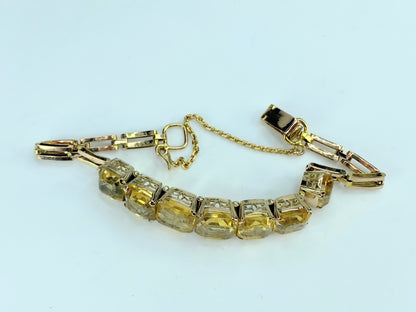 Vintage Citrine 14K gold bracelet 12.8g 6.0" JR9947