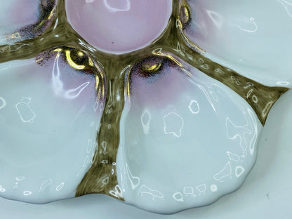 19th-century French majolica porcelain oyster plate  A444