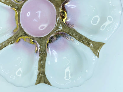 19th-century French majolica porcelain oyster plate  A444