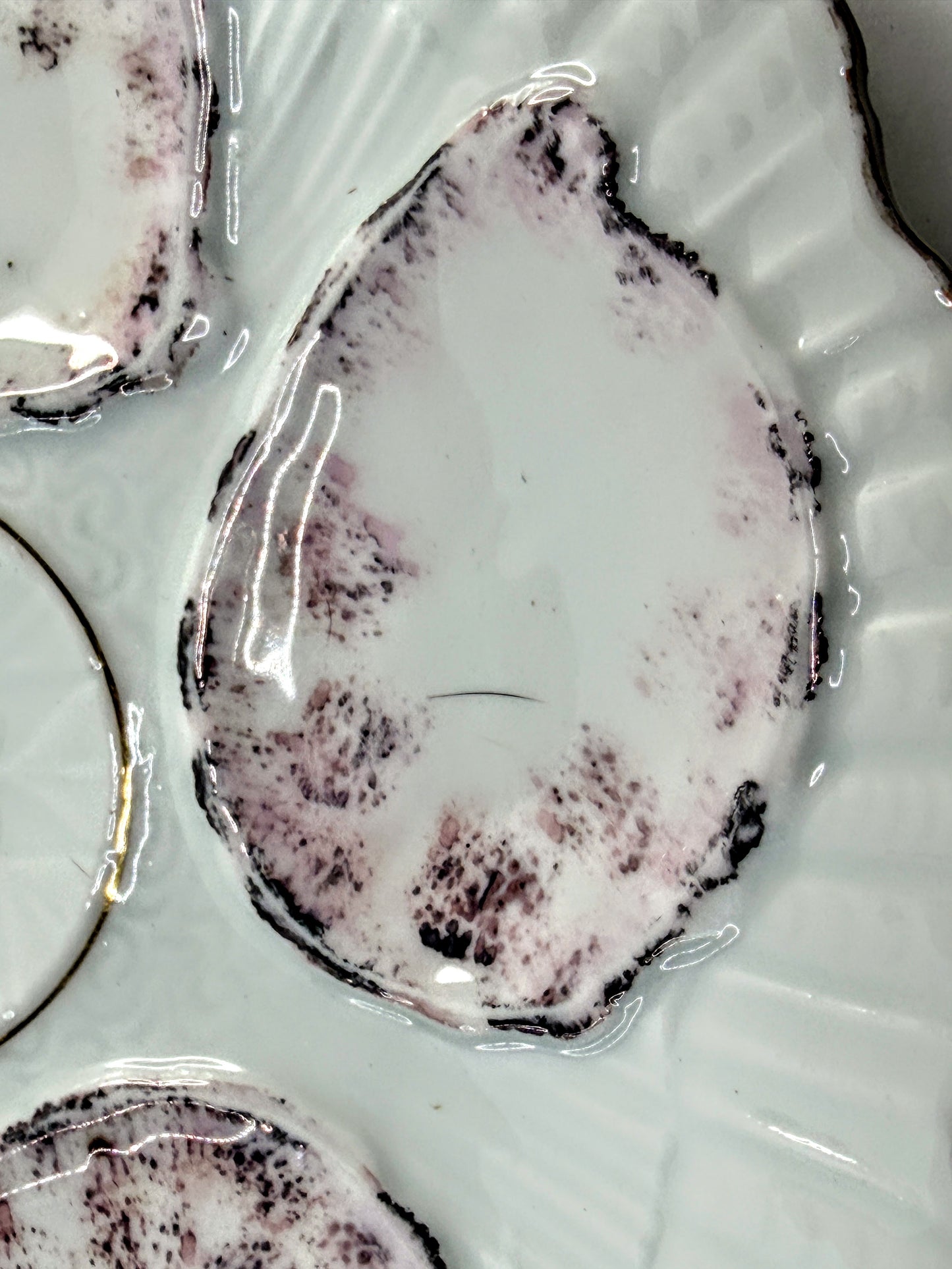 Antique Limoges Oyster Plate Cobalt Gold Gilt 7.9" A903