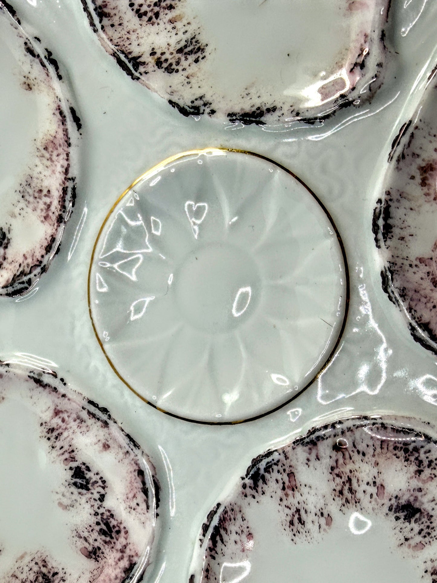 Antique Limoges Oyster Plate Cobalt Gold Gilt 7.9" A903