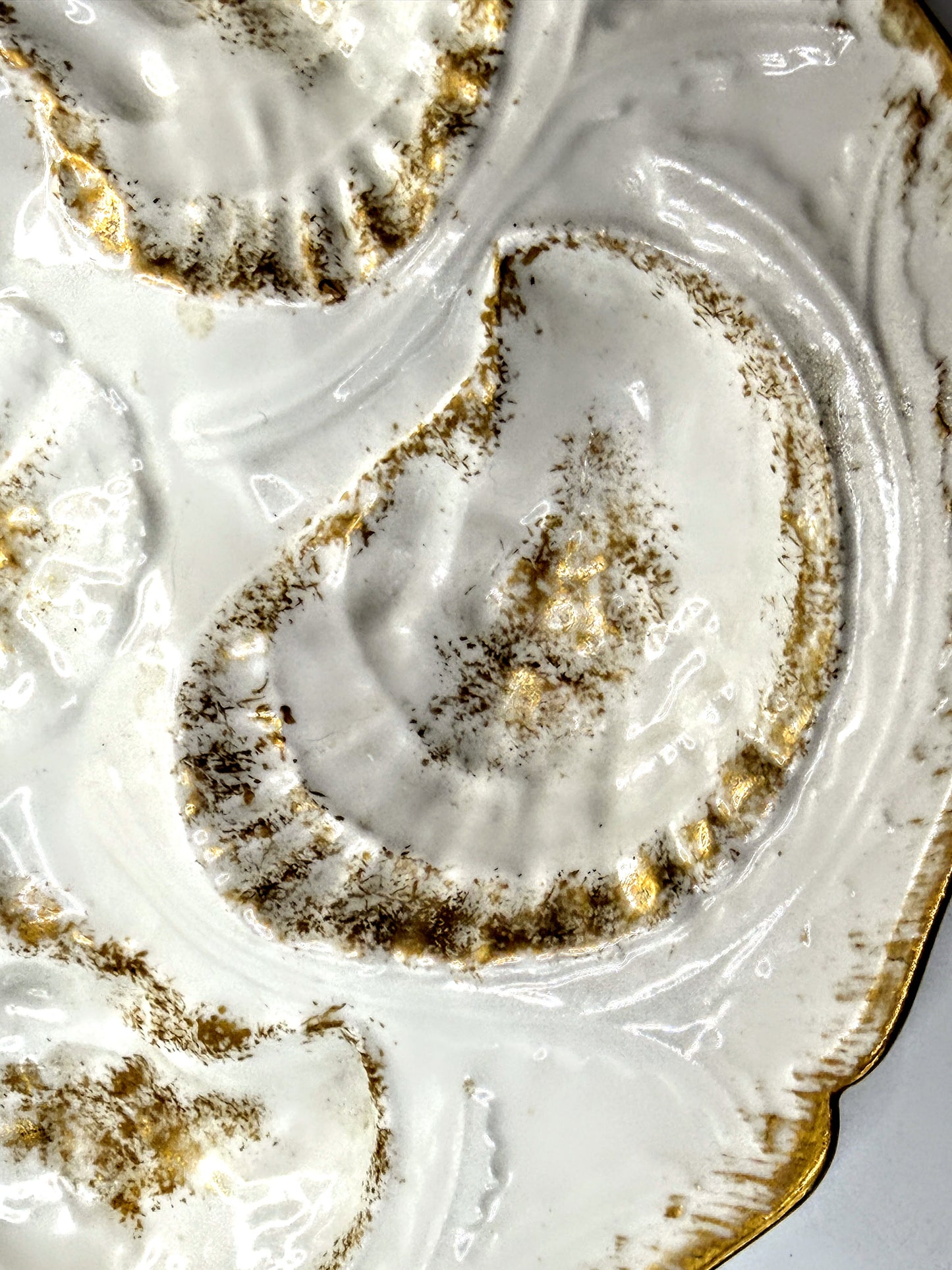 Antique Limoges Oyster Plate GDA France Gilt Shell Wells A904