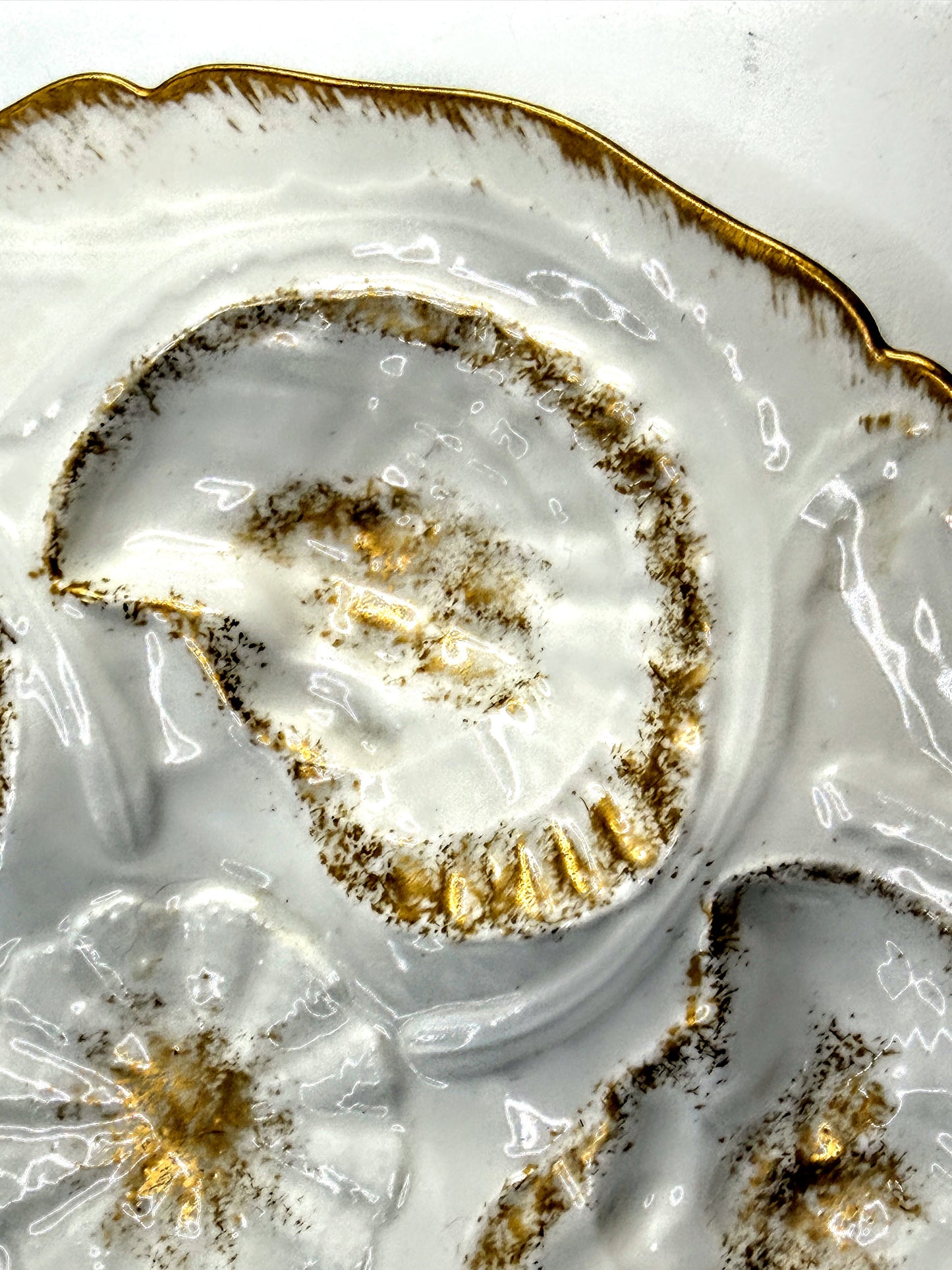 Antique Limoges Oyster Plate GDA France Gilt Shell Wells A904