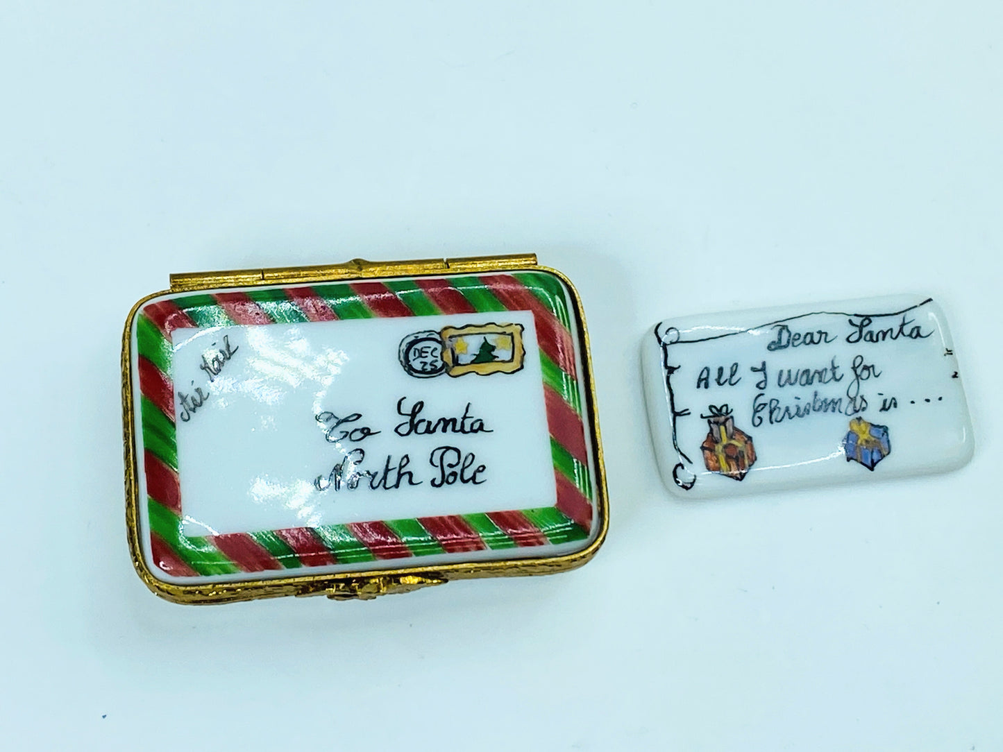 Letter to Santa at the North Pole Limoges Box (Artoria) A448