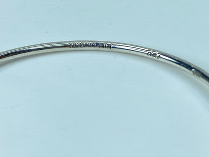 Tiffany & Co. Sterling Silver & 18k Gold Knot Hook Narrow Bangle Bracelet JR688