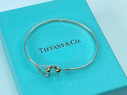 Tiffany & Co Double Heart 14K Yellow Gold and Sterling Silver Bracelet JR689