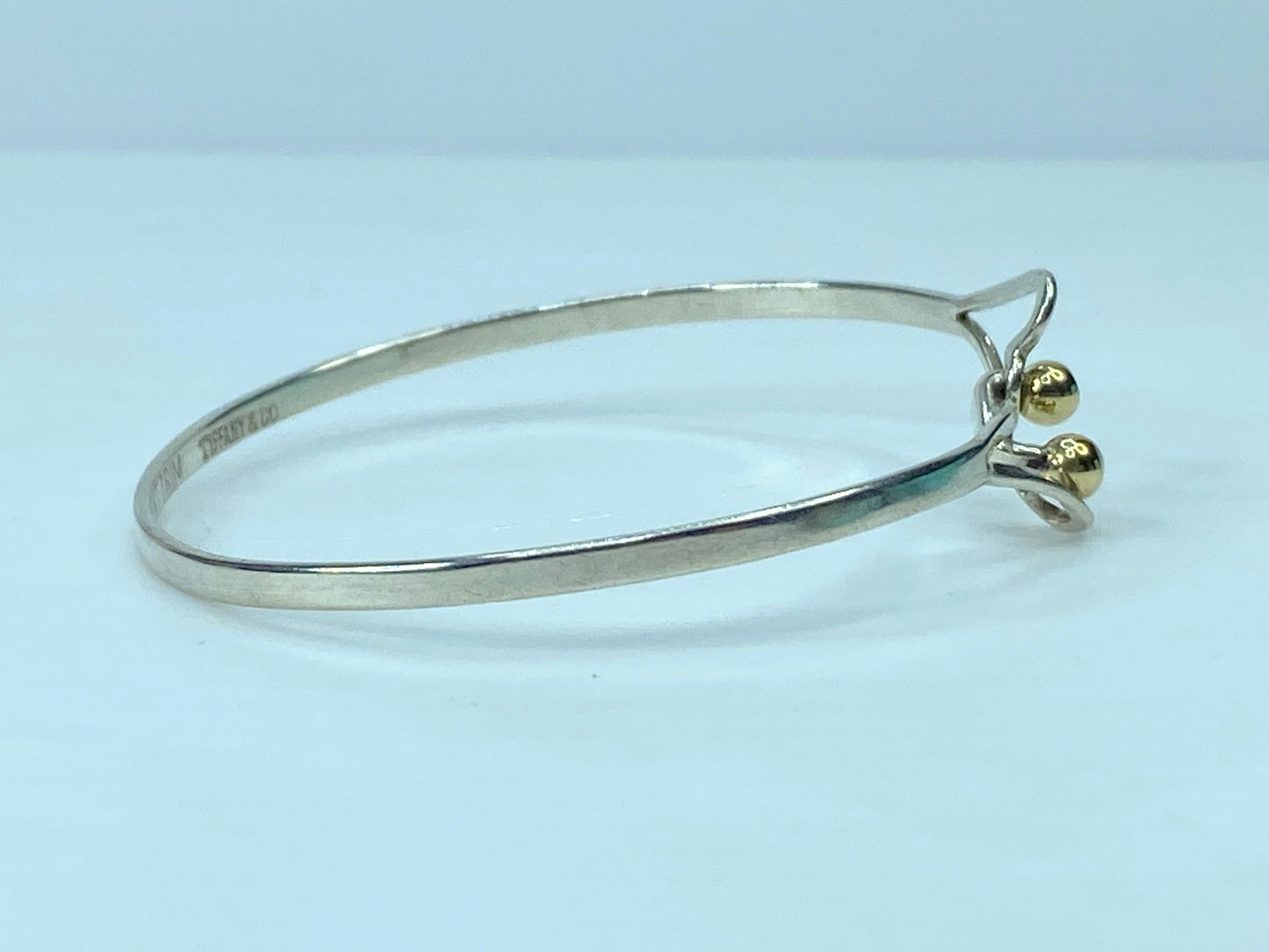 Tiffany & Co Double Heart 14K Yellow Gold and Sterling Silver Bracelet JR689