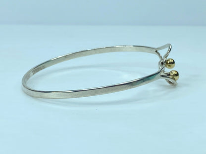Tiffany & Co Double Heart 14K Yellow Gold and Sterling Silver Bracelet JR689