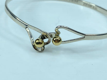 Tiffany & Co Double Heart 14K Yellow Gold and Sterling Silver Bracelet JR689