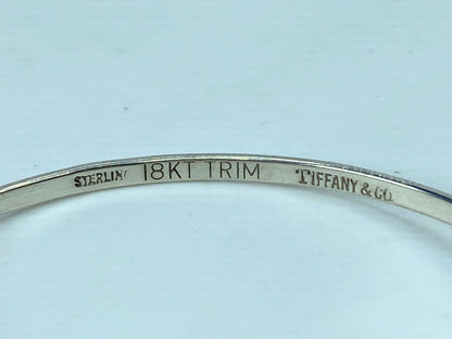 Tiffany & Co Double Heart 14K Yellow Gold and Sterling Silver Bracelet JR689