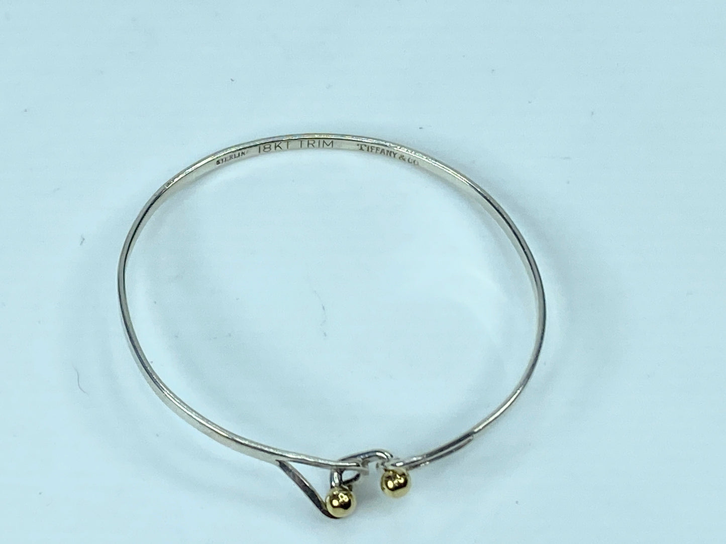 Tiffany & Co Double Heart 14K Yellow Gold and Sterling Silver Bracelet JR689