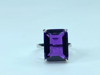 Tiffany & co Sterling Silver Sparkler Amethyst Gemstone Ring Size 6.75 JR691