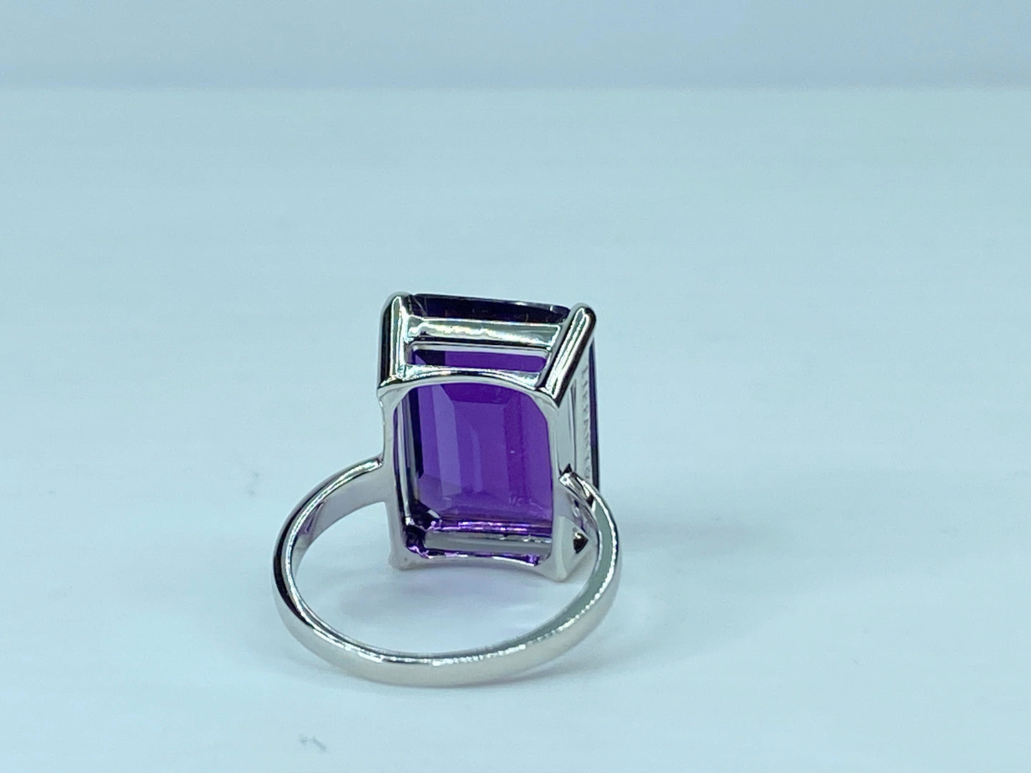 Tiffany & co Sterling Silver Sparkler Amethyst Gemstone Ring Size 6.75 JR691