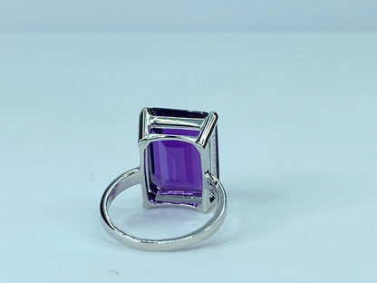 Tiffany & co Sterling Silver Sparkler Amethyst Gemstone Ring Size 6.75 JR691