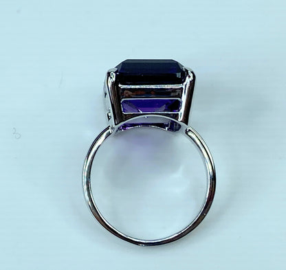 Tiffany & co Sterling Silver Sparkler Amethyst Gemstone Ring Size 6.75 JR691