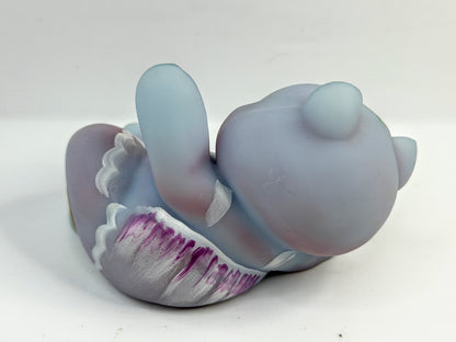 Vintage Fenton Blue Burmese 100th Anniversary Signed Bear A915