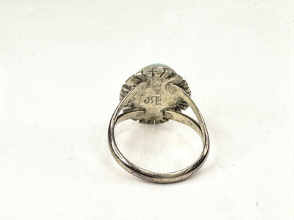 Sterling Silver Turquoise Cabochon Ring Southwestern Style Size 7 JR1710