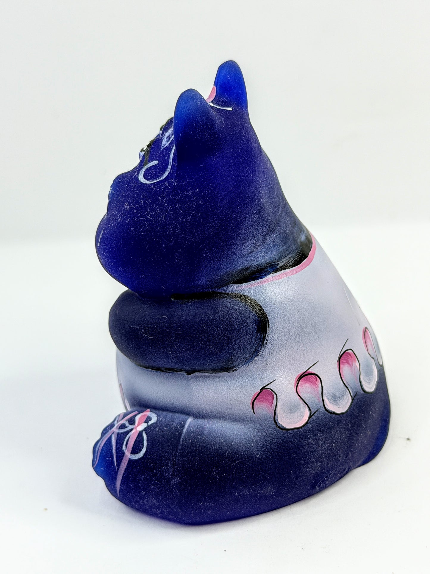 Vintage Fenton Purple Satin Glass Girl Hippo Figurine Signed Limited Edition A916